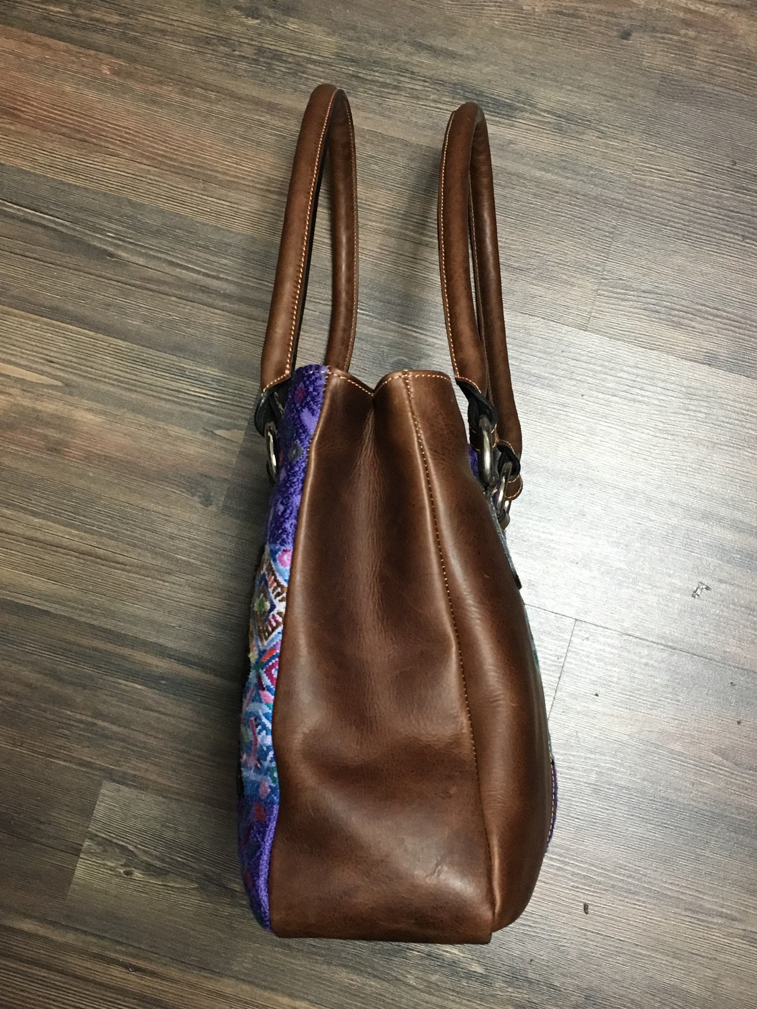 Playa Chi Chi - Leather & Huipil Luxury Bag! Double Pockets!