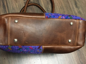 Playa Chi Chi - Leather & Huipil Luxury Bag! Double Pockets!