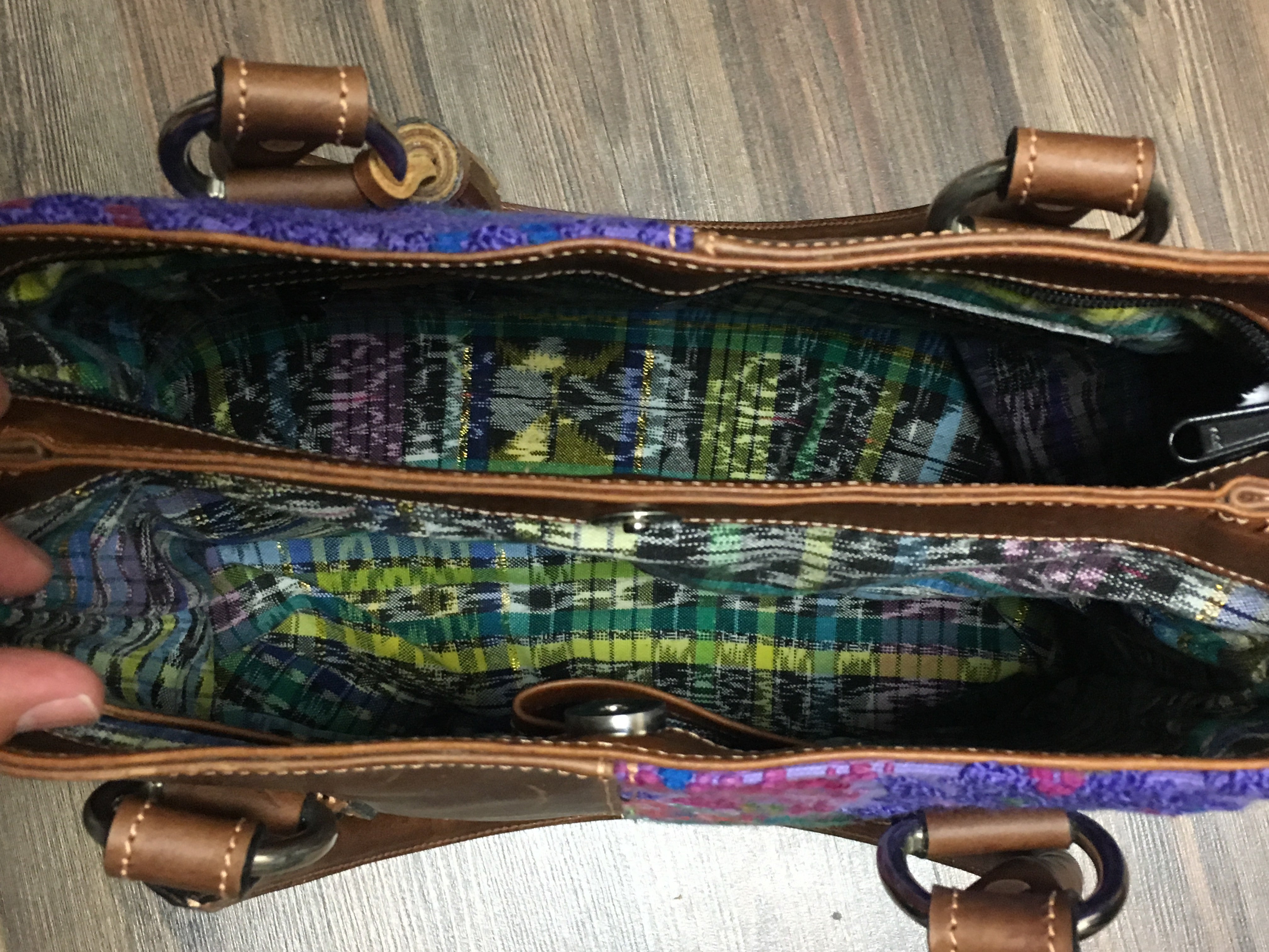 Playa Chi Chi - Leather & Huipil Luxury Bag! Double Pockets!
