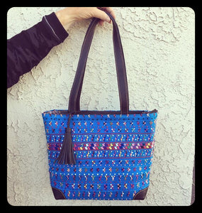 Playa Antigua - Leather & Huipil Tote!