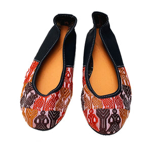 Rust Huipil with Faux Leather Ballet Flats