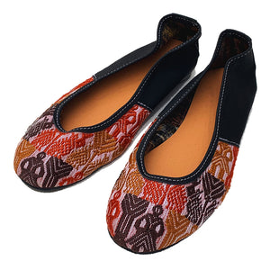 Rust Huipil with Faux Leather Ballet Flats