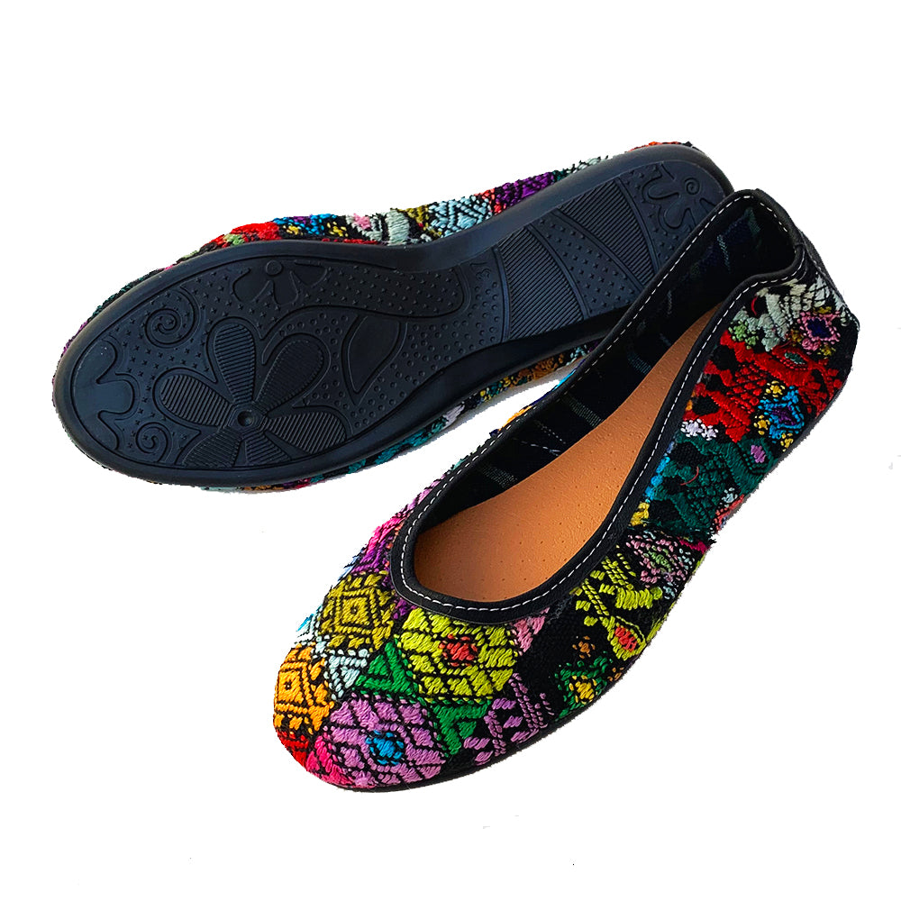 Multi-Color Huipil Ballet Flats