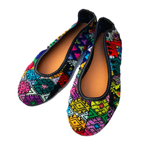 Multi-Color Huipil Ballet Flats