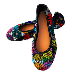 Multi-Color Huipil Ballet Flats