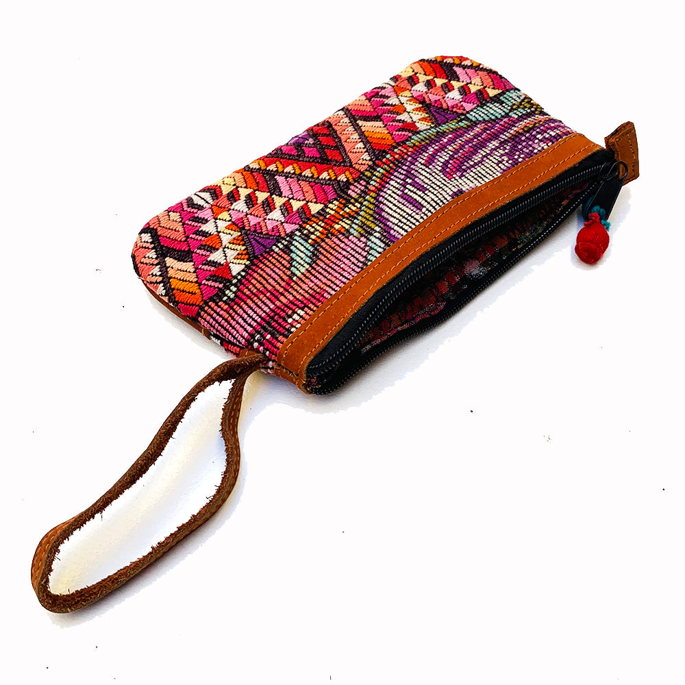 Beautiful Large Leather Huipil Clutch Purse! #2