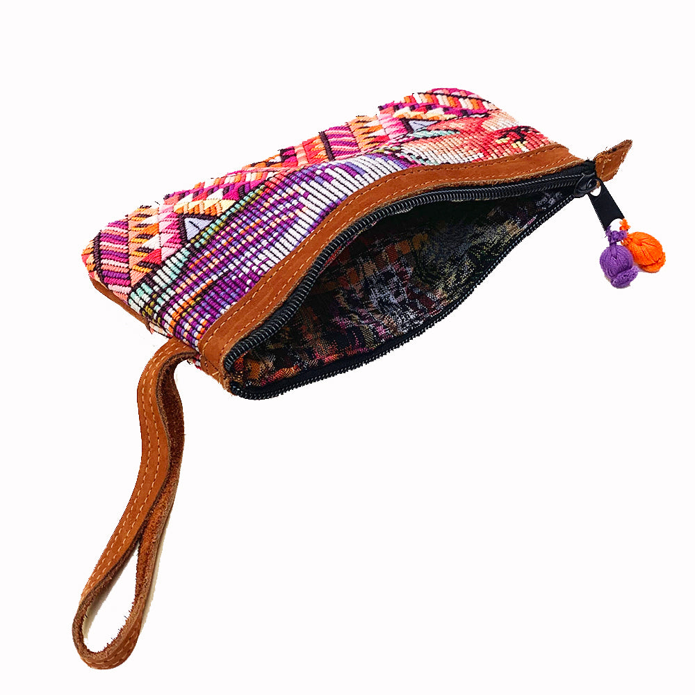 Beautiful Large Leather Huipil Clutch Purse! #2