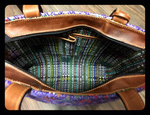 Playa Antigua - Leather & Huipil Tote!