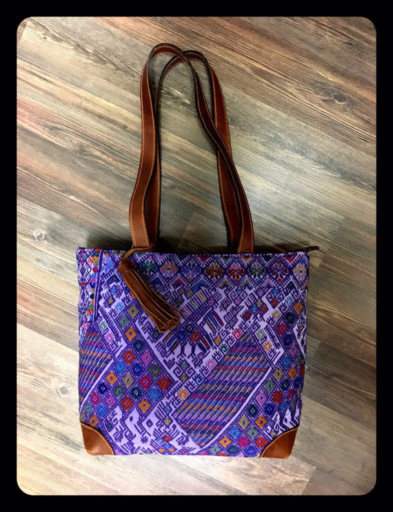 Playa Antigua - Leather & Huipil Tote!