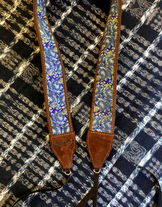 Beautiful Camera Strap made from Leather & Vintage Guatemala Fabrics!