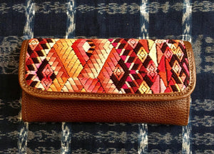 Beautiful Large Leather Huipil Wallet!