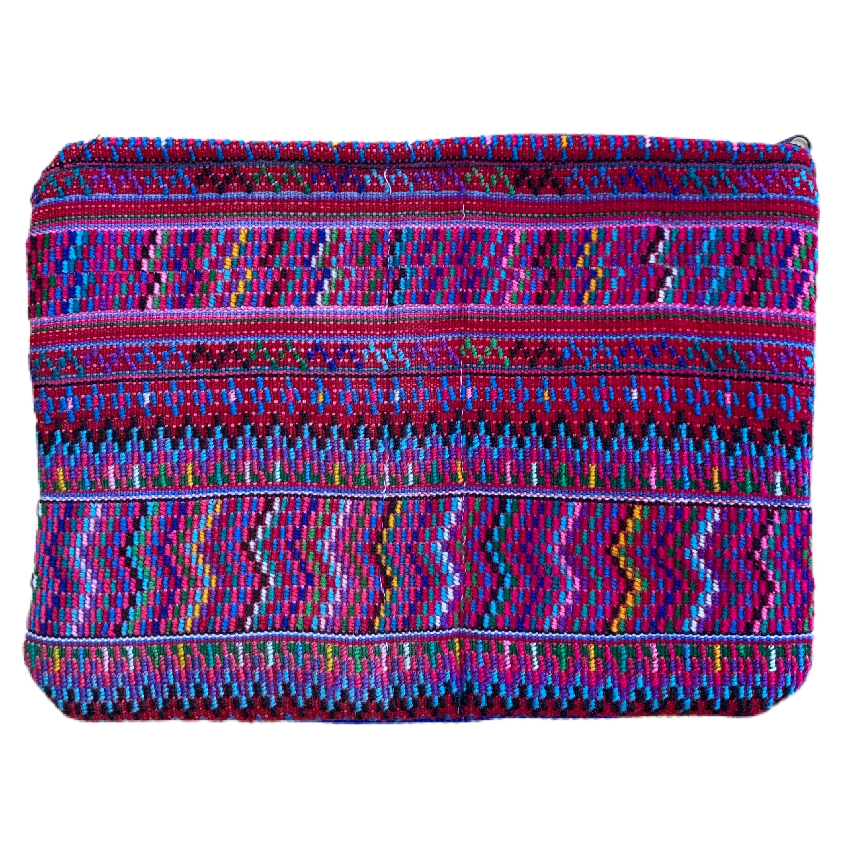 Vintage Huipil Fabric Everything Bag Size 8" by 6 1/2"