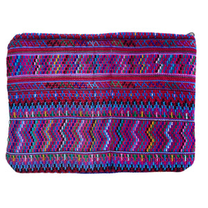 Vintage Huipil Fabric Everything Bag Size 8" by 6 1/2"