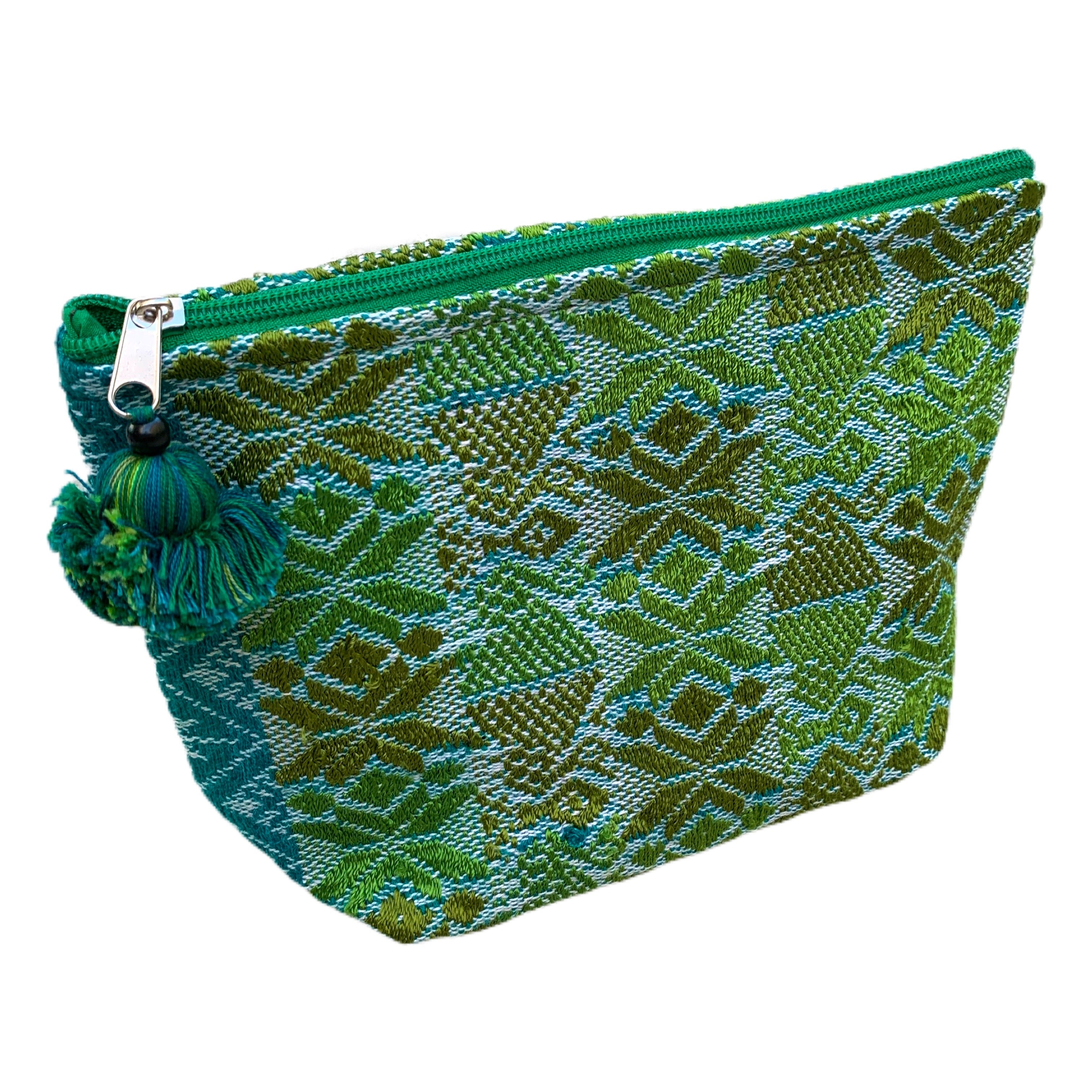 Large Huipil Fabric & Plastic Lined Everything/ Cosmetic Bag
