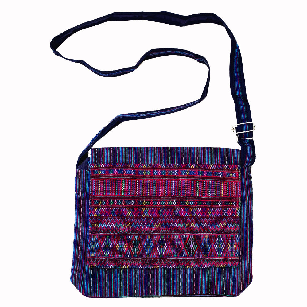 Medium Sized Colorful Huipil Messenger Bag from Guatemala