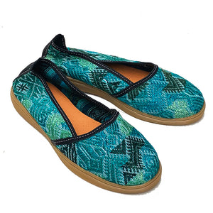 Sparkly Green Huipil Slip On Shoes